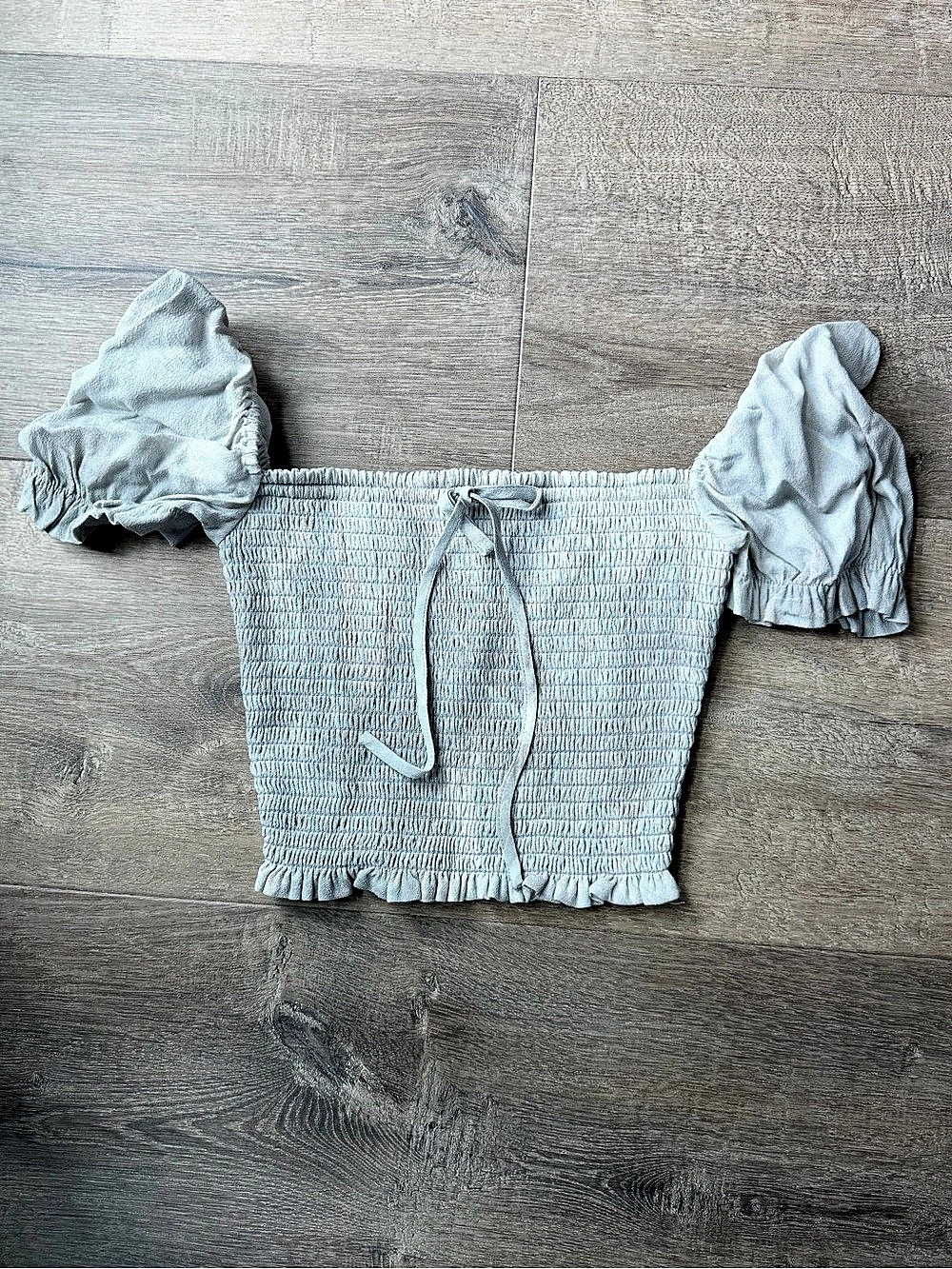 Wilfred New Smocked Blouse Crop Top in Blue